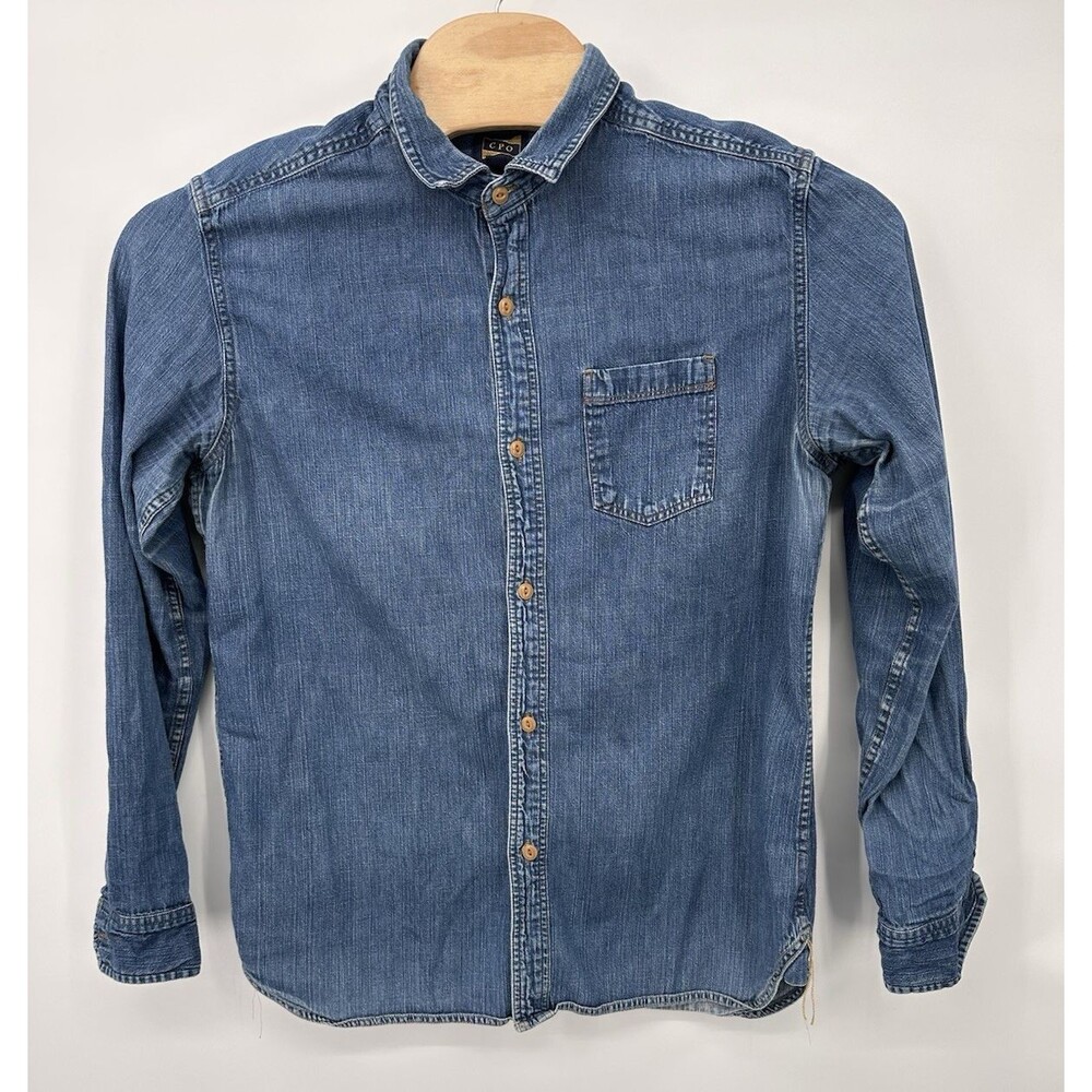CPO Provisions Tactical Utility Denim L/S Button down Shirt Mens L Vintage Y2K